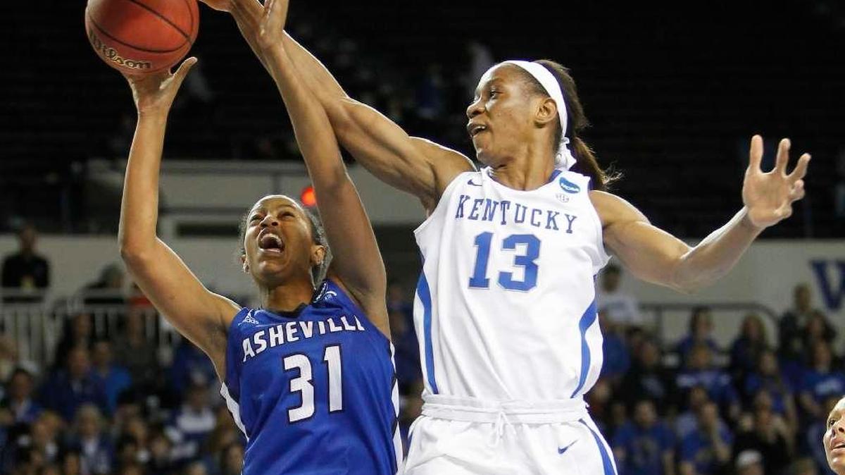 Evelyn Akhator, No. 13, averaged 11.5 points and 9.3 rebounds for Kentucky last season in her first year after transferring from Chipola College, a junior college in Florida.