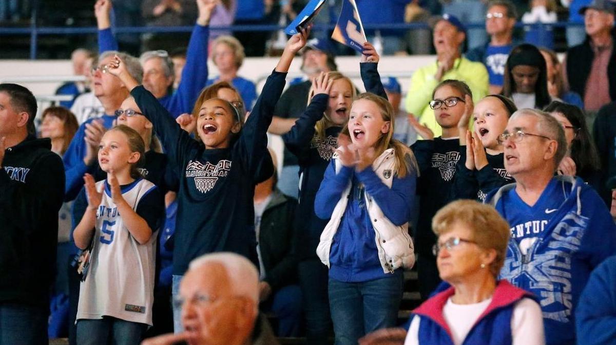 Fans cheered as the University of Kentucky women were introduced before their home game against Eastern Michigan on Wednesday.