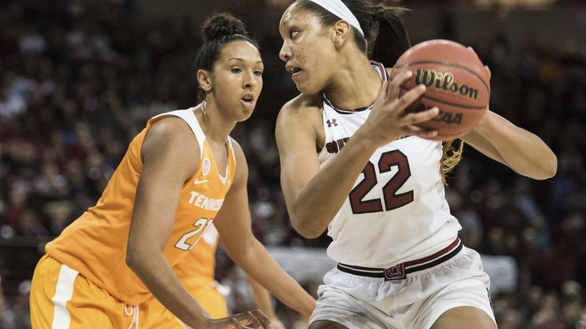 A’ja Wilson, who stands 6-foot-5, leads South Carolina in scoring at 16.7 points per game this season.