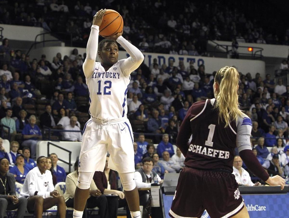 Kentucky’s Amanda Paschal shot Sunday against Mississippi State at Memorial Coliseum.
