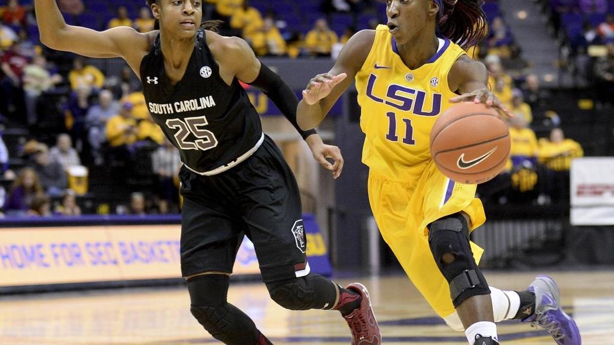 Raigyne Moncrief is sixth in the nation with 64 steals this season. She is second on LSU in scoring at 14.8 points per game and also averages a team-best 5.2 rebounds.