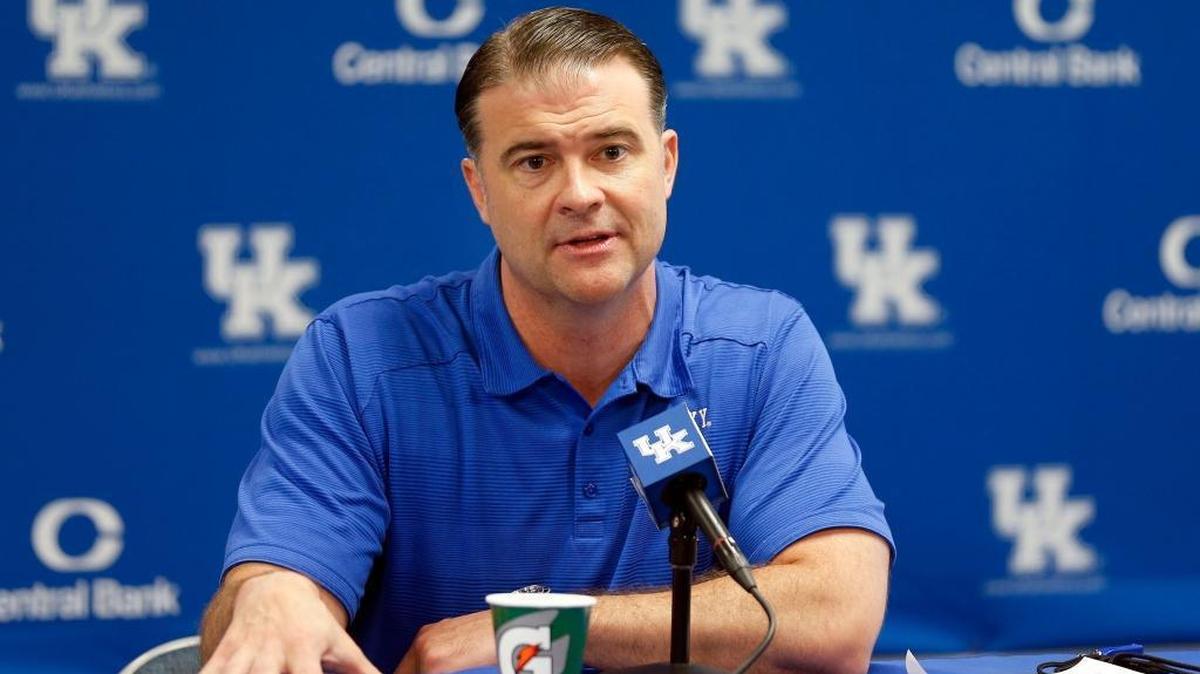 Head University of Kentucky women's basketball coach Matthew Mitchell spoke during an afternoon news conference in the Media Room in Memorial Coliseum in Lexington, Ky., Wednesday, April 27, 2016. Mitchell discussed the troubling departures in the UK women's basketball program.