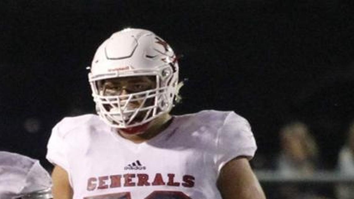 Lafayette’s Jedrick Wills, right, is considered to be one of the top high school offensive linemen in the country. He is considering scholarship offers from Kentucky, Alabama and several other schools.