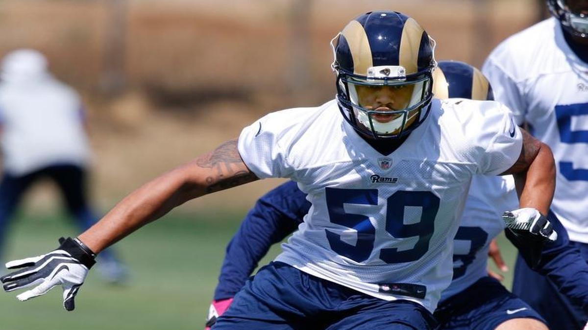 Los Angeles Rams linebacker Josh Forrest participated in a drill during a May rookie mini-camp in Oxnard, Calif.