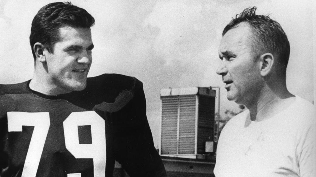 Blanton Collier, with UK player Lou Michaels, is the only modern-day coach besides Bear Bryant to have an overall winning record at UK.