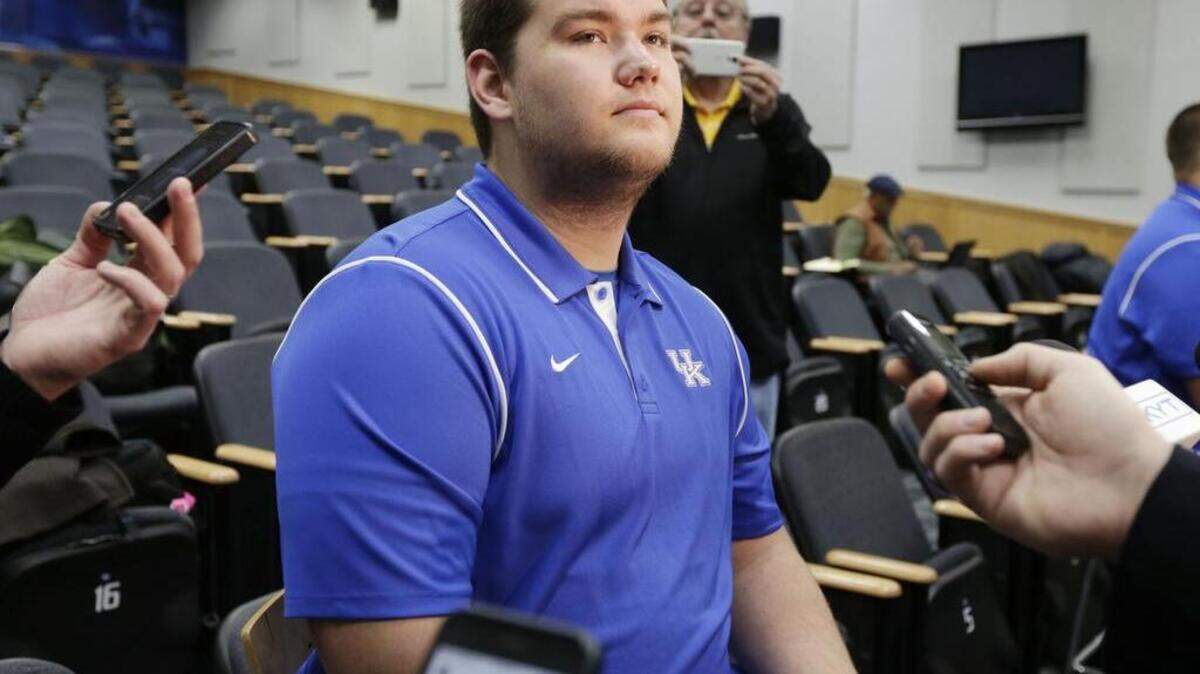 Drake Jackson was interviewed at Nutter Training Facility at the University of Kentucky in Lexington, Ky, on Jan. 28, 2016.