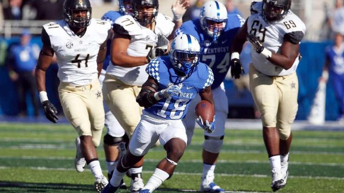 Kentucky running back Boom Williams has rushed for 639 yards and is fifth in the SEC in rushing at 91.3 yards a game.