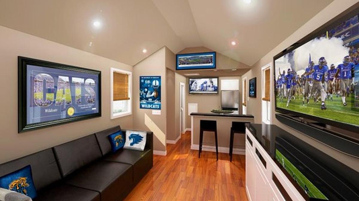 UK fans who rent luxury tailgating suites, known as the 1865 Club, this fall, will have have access to 300 feet of indoor entertainment space. Hot dogs, hamburgers and soft drinks are included. Alcohol and premium food is available at an extra cost.