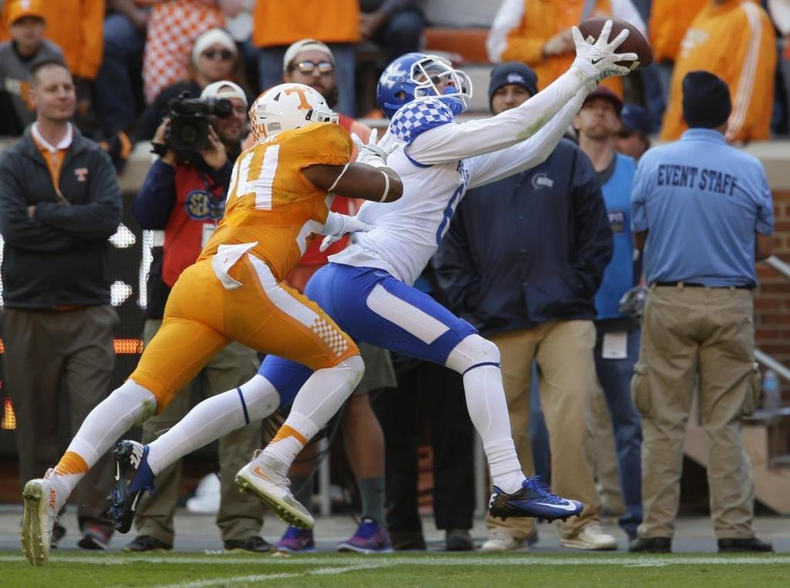 Blake Bone has 39 catches for 486 yards and three touchdowns during his three seasons at Kentucky.