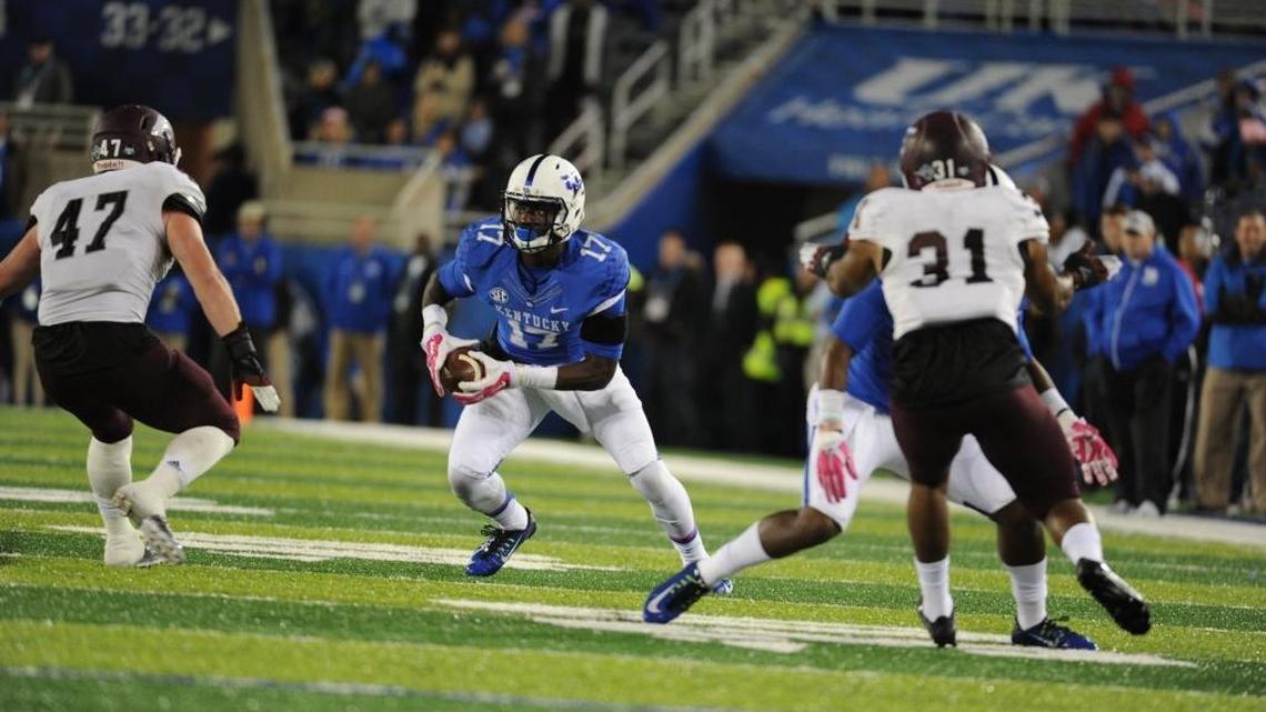 Alex Montgomery caught a pass for theWildcats against Eastern Kentucky last season.