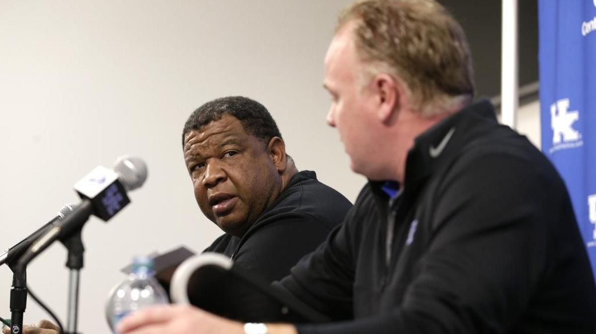 Recruiting coordinator Vince Marrow, left, and UK head coach Mark Stoops are putting the finishing touches on their 2018 class.