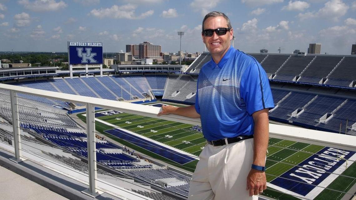 UK Athletics Director Mitch Barnhart on one of the upper decks at Commonwealth Stadium on June 25, 2016.