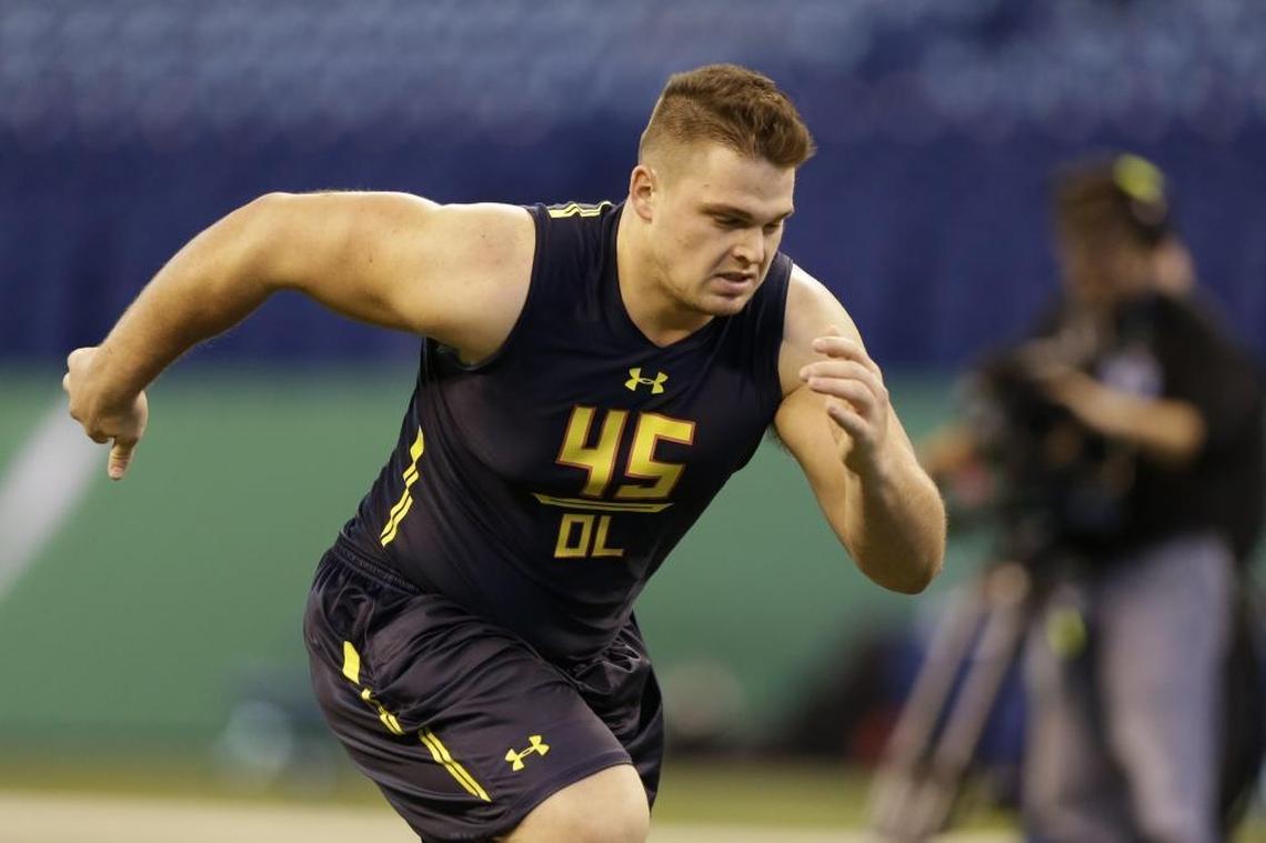 Jon Toth ran a drill at the NFL scouting combine in Indianapolis on March 3. By draft day, Toth was incapacitated by a back injury.