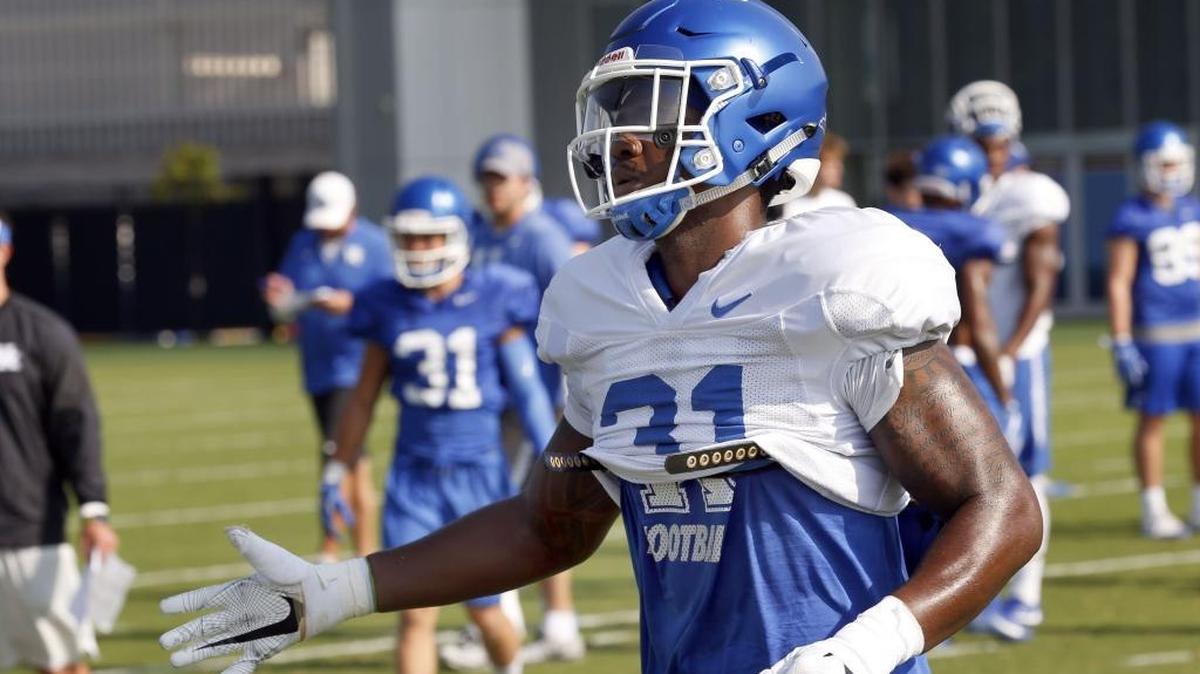 Jamar “Boogie” Watson learned four different linebacker positions for Kentucky last season but has settled into a starting role at one spot and is impressing coaches and teammates. “He adds an element there that we’re excited about,” outside linebackers coach Brad White said.