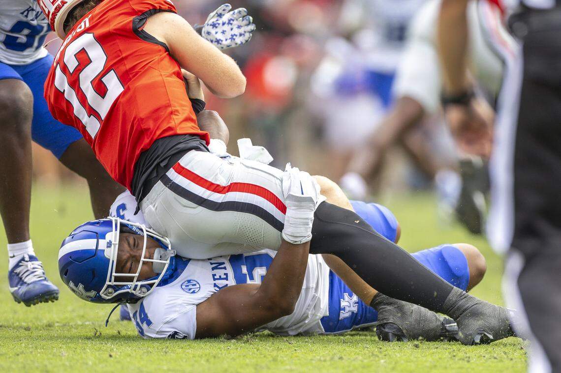 Outside linebacker Lorenzo Cowan is one of multiple young defenders expected to fill a larger role down the stretch due to injuries on UK’s defense.