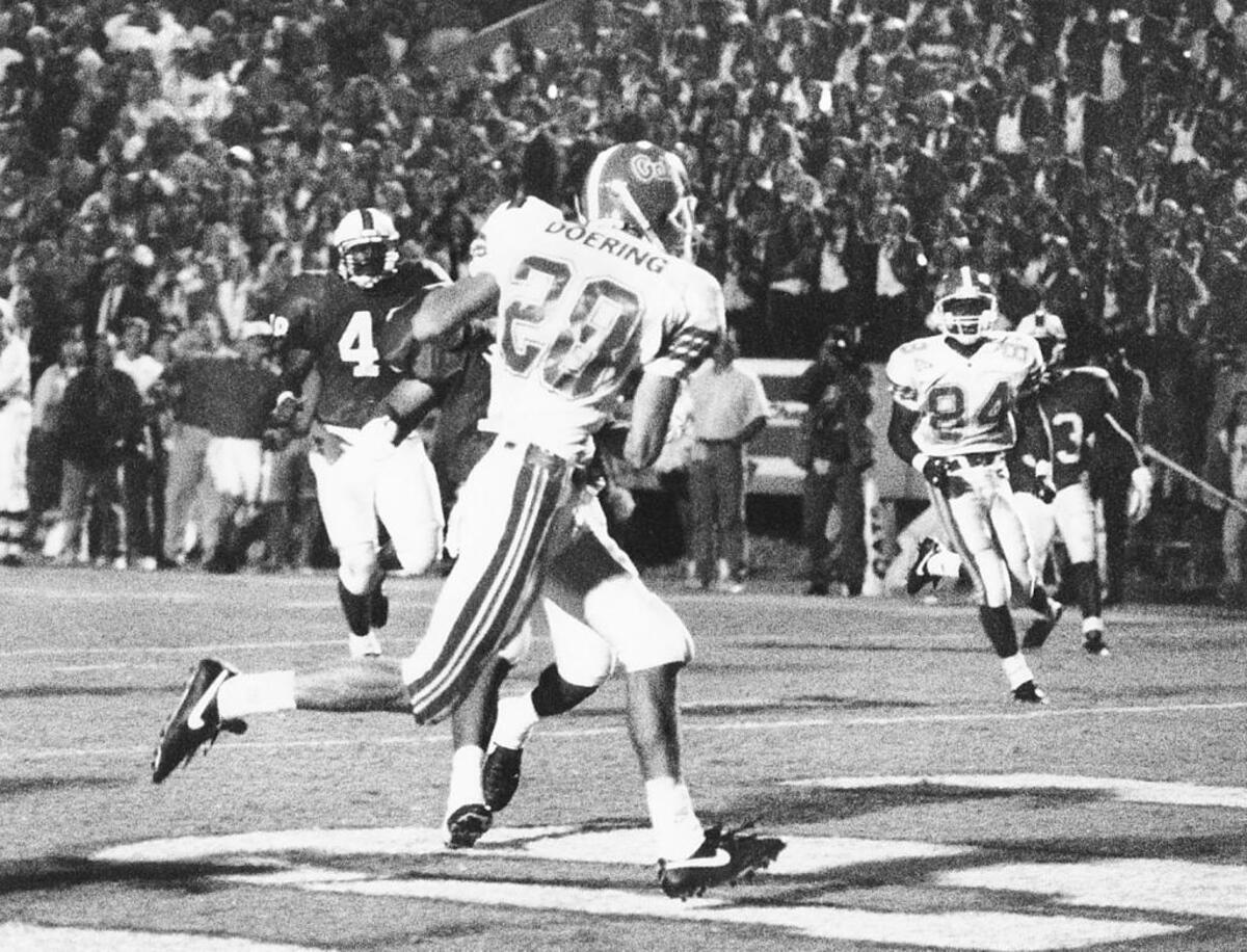 The catch. Chris Doering caught the game-winning touchdown in a come-from-behind win over the Cats in 1993 at Commonwealth Stadium.