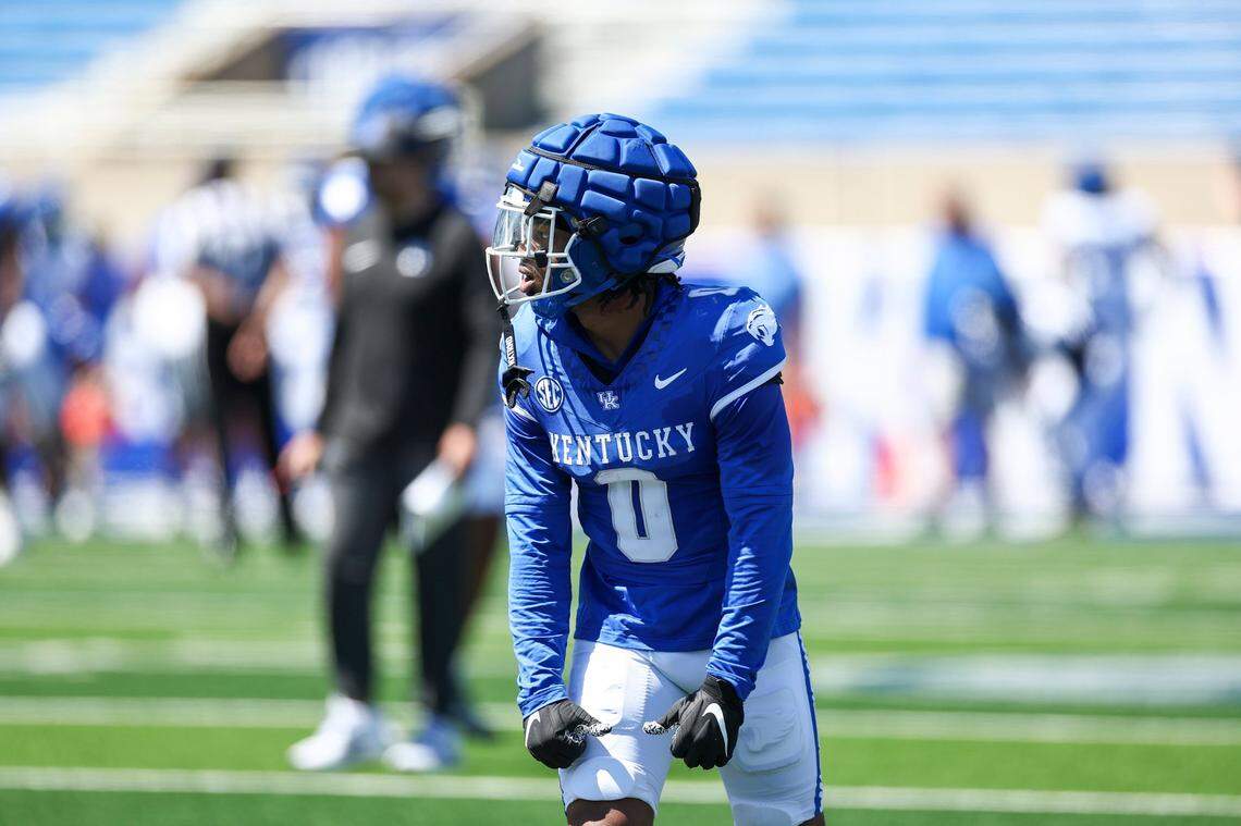 Former North Carolina State running back Demie Sumo-Karngbaye (0) is expected to start for Kentucky Saturday night when the Wildcats open their 2024 season against Southern Mississippi.