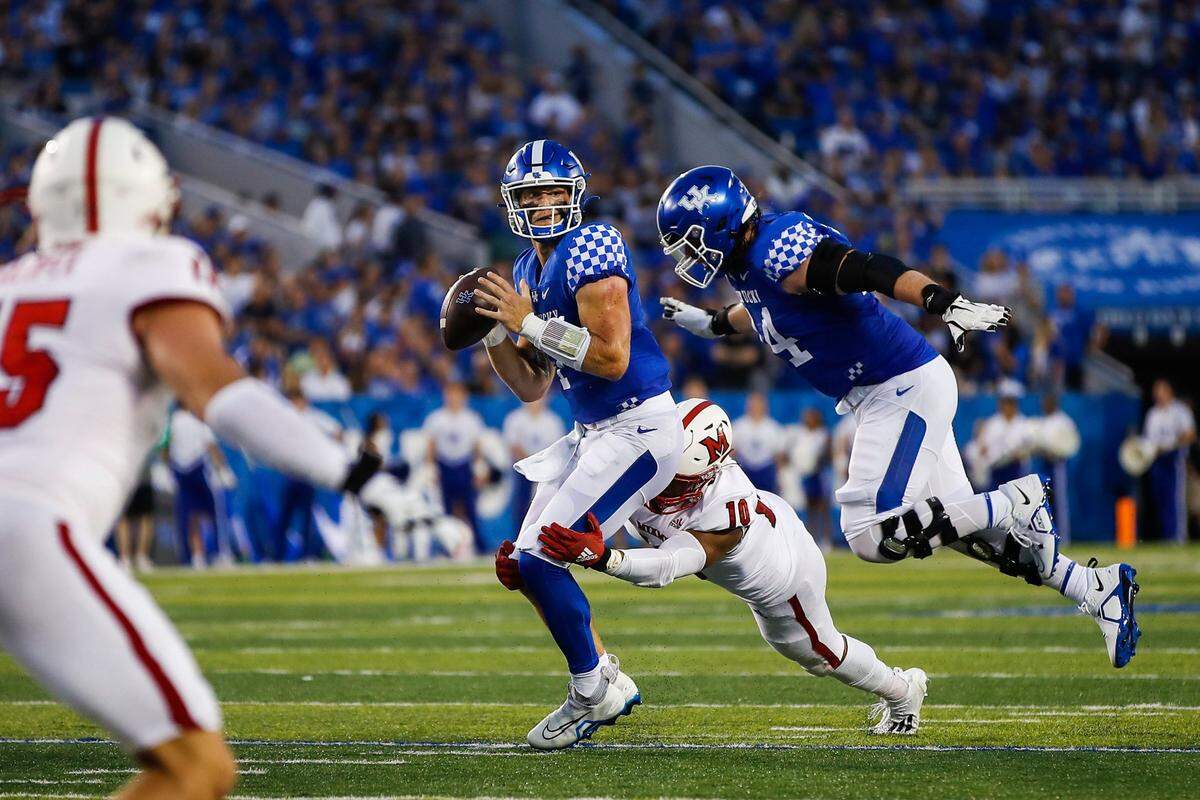 After being sacked four times in Kentucky’s opener, Will Levis will play behind a reshuffled offensive line at Florida.