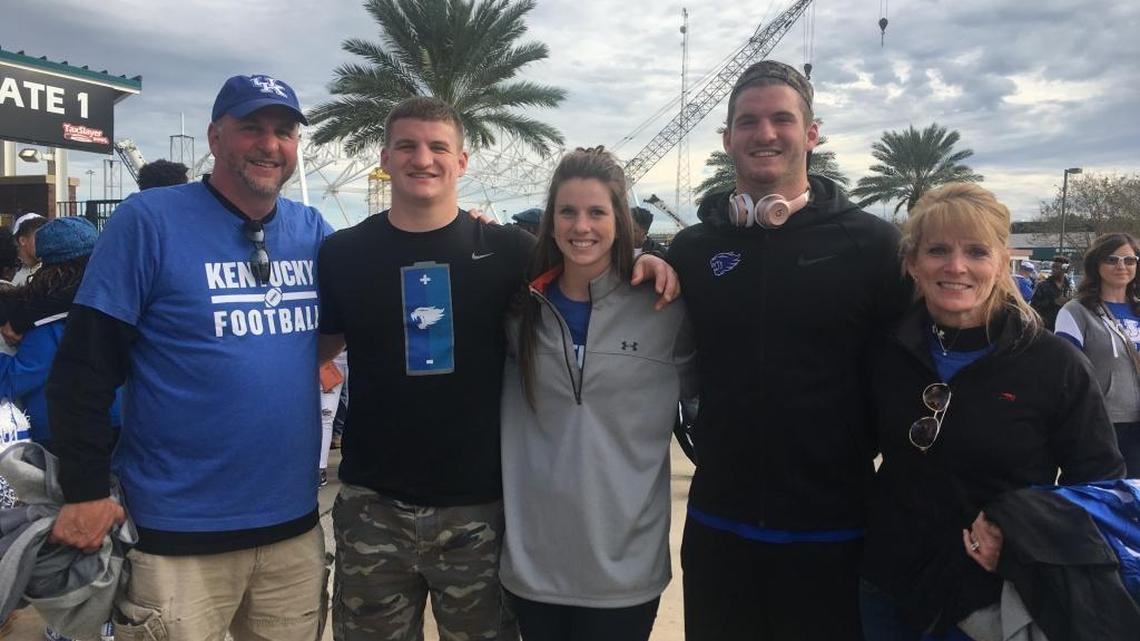 Every member of the Conrad family, from left, Mike, Austin, Mackenzie, C.J. and Lois, are or were college athletes. It makes for some interesting times.