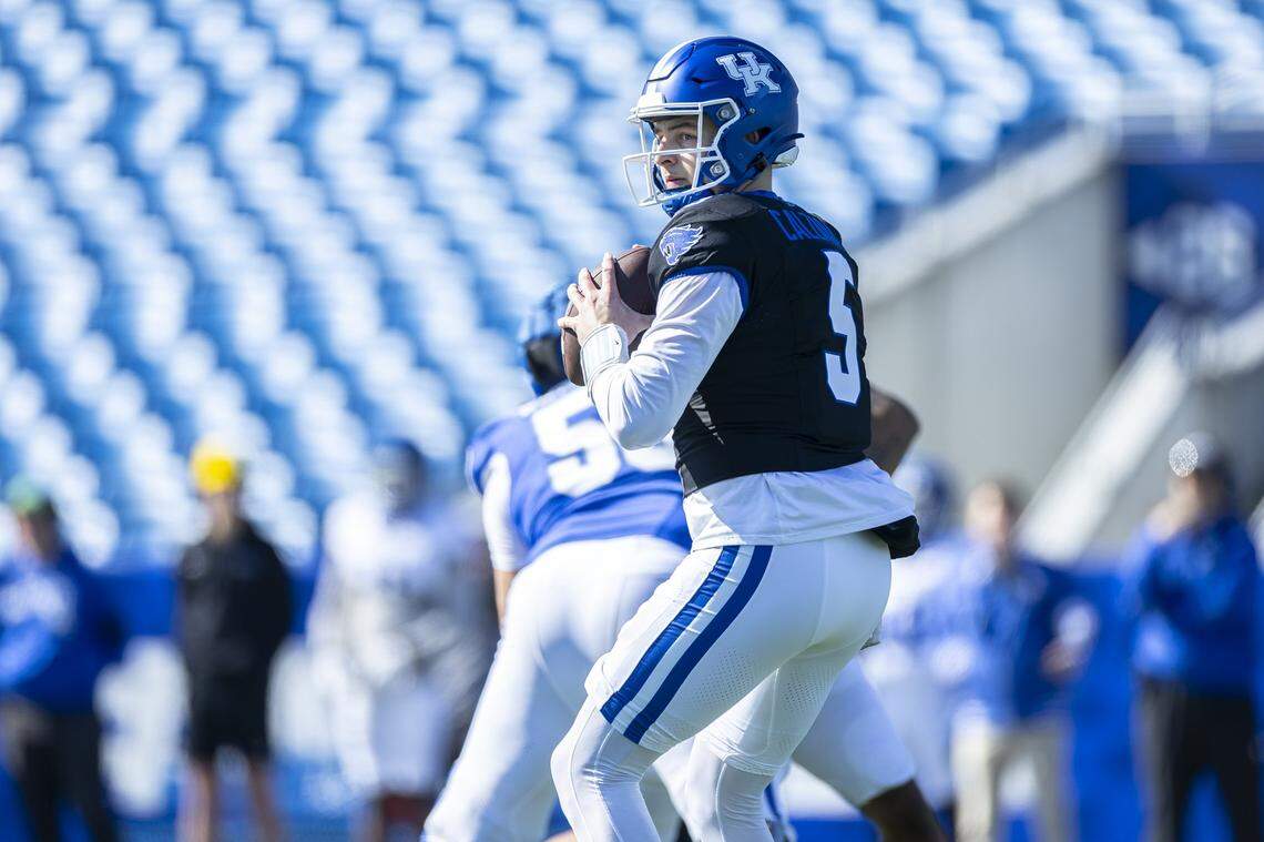 Kentucky quarterback Zach Calzda is entering his seventh college season after stops at Texas A&M, Auburn and Incarnate Word.