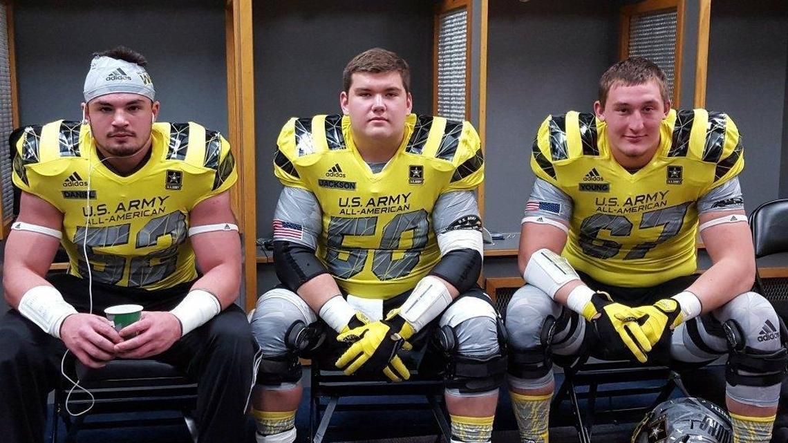 University of Kentucky recruits Kash Daniel, left, Drake Jackson, center, and Landon Young played together in the U.S. Army All-American Bowl last month.