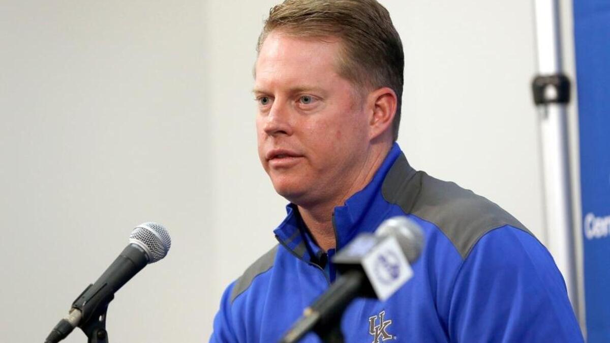 New offensive coach Darin Hinshaw spoke during an news conference at Commonwealth Stadium on Jan. 4.