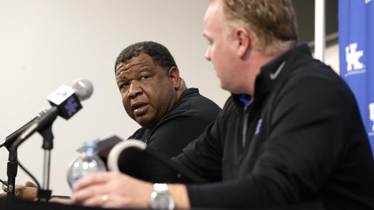 Mark Stoops, right, Vince Marrow and the rest of the UK coaching staff have put together one of the Wildcats’ best recruiting classes in recent years.