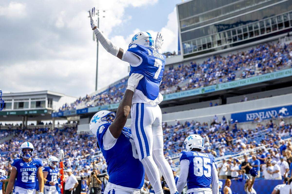 Wide receiver Barion Brown scored 18 touchdowns in three seasons at Kentucky between receiving, rushing and returning kicks.