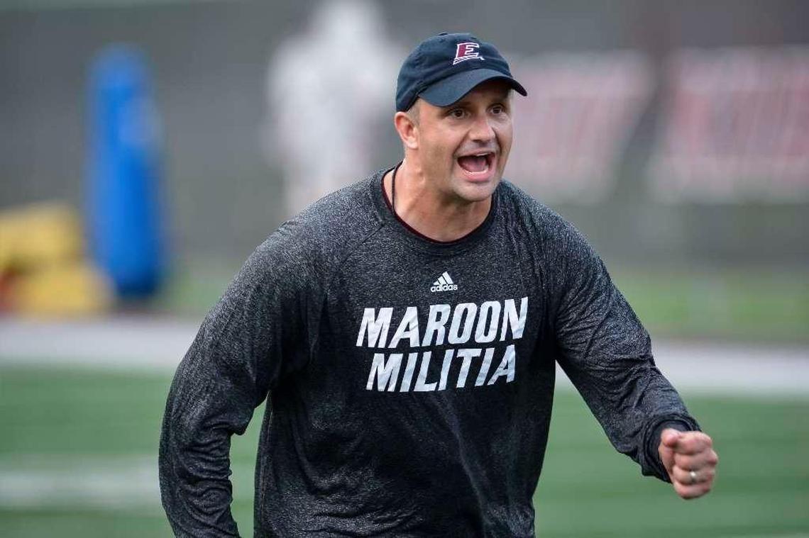 Eastern Kentucky football coach Mark Elder is looking to improve on a 3-8 record last year in his debut season as Colonels head coach.