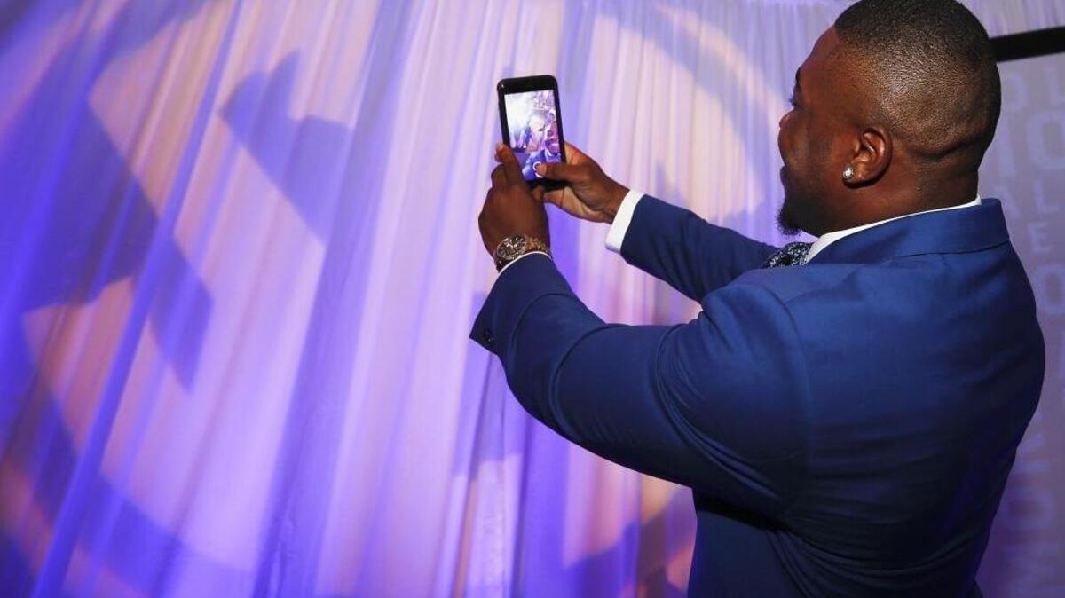 Kentucky running back Jojo Kemp took a selfie with the media before speaking at Southeastern Conference Media Days last week in Hoover, Ala.