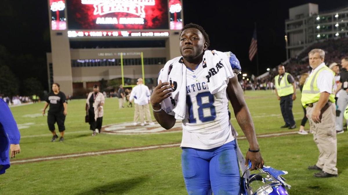 Boom Williams left the field after Kentucky’s loss at Mississippi State last season.