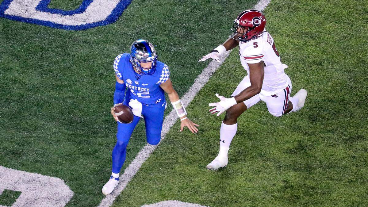 Kentucky quarterback Kaiya Sheron was unable to lead UK to victory in his first career start vs. South Carolina. The former Somerset High School star could get another chance in the Music City Bowl.