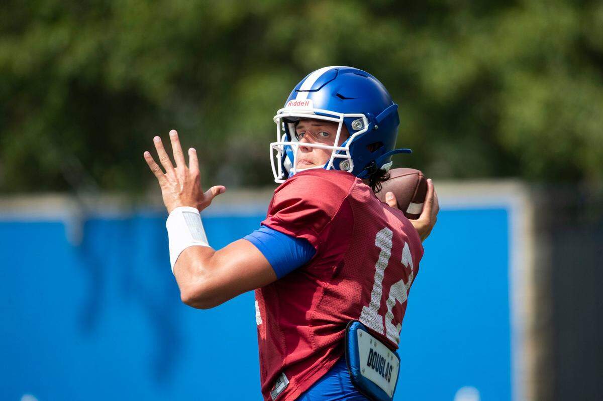 In his first career start, quarterback Kaiya Sheron threw two touchdowns and one interception in a loss to South Carolina last season.