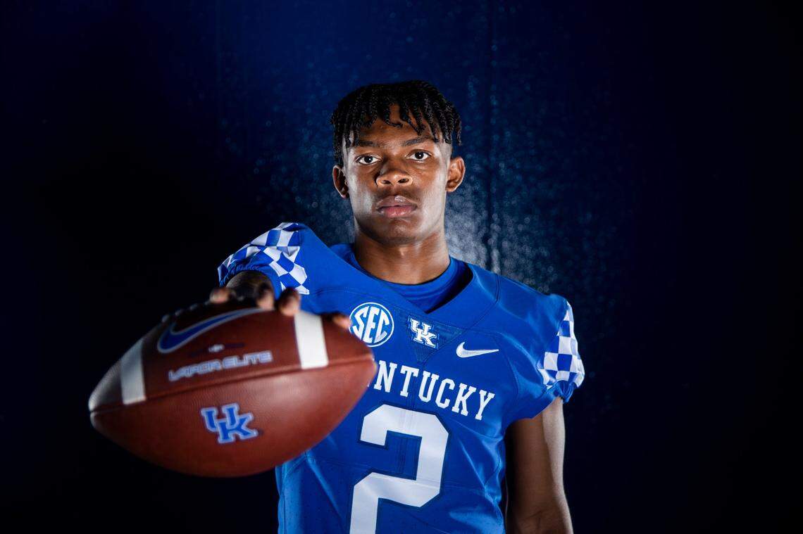 Barion Brown (2) one of three players from Nashville to sign with Kentucky in the class of 2022, could contribute immediately as a big-play threat.