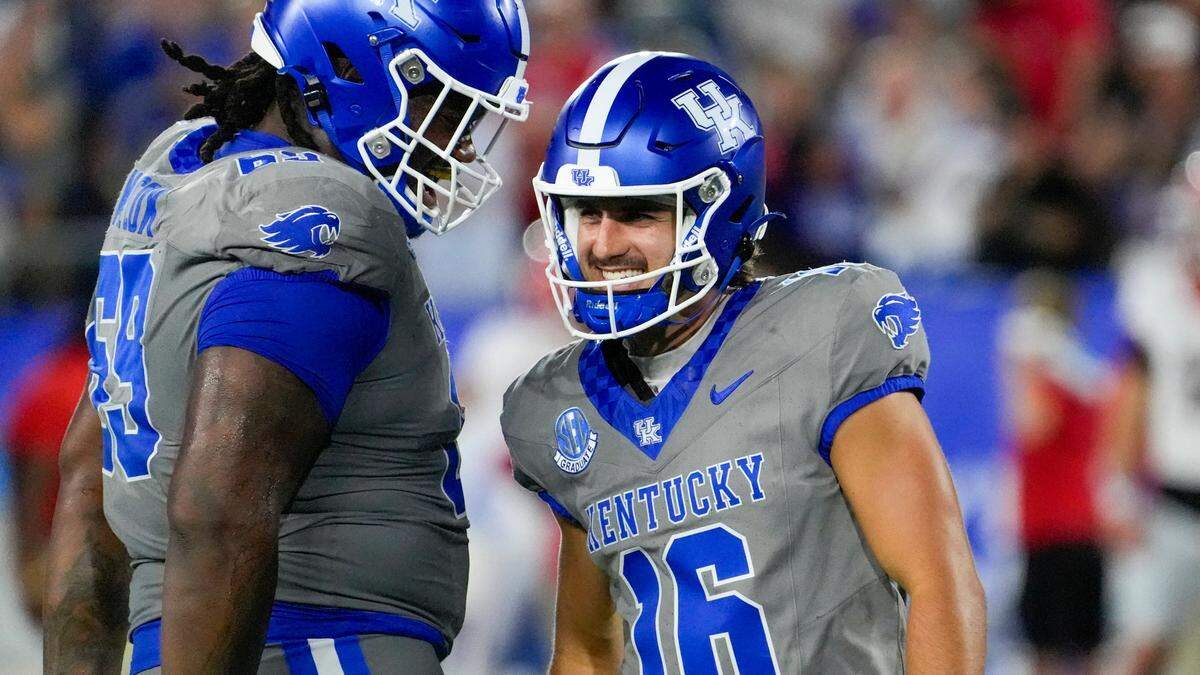 Kentucky Wildcats kicker Alex Raynor has converted 17 of 18 field goals since transferring from Georgia Southern before the 2023 season.