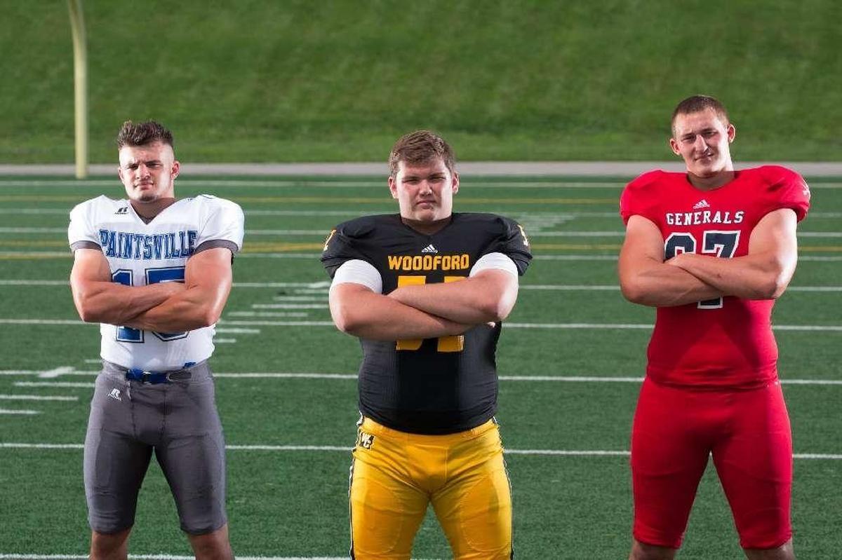 Paintsville’s Kash Daniel, left, Woodford County’s Drake Jackson, center, and Lafayette’s Landon Young, right, were in-state recruiting coups for Kentucky in its 2016 signing class. All three are expected to be starters in 2018.