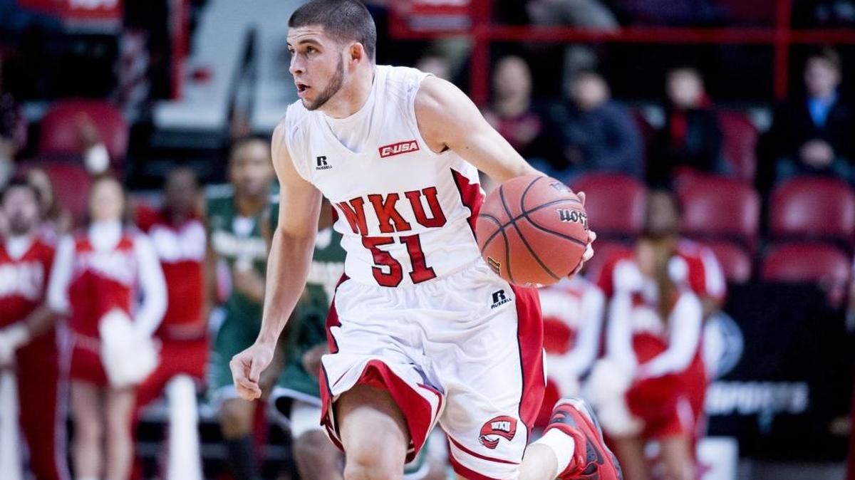 Western Kentucky guard Chris Harrison-Docks dribbled the ball during his team’s 74-66 victory over Charlotte on Jan. 8, 2015, in Bowling Green, Ky.