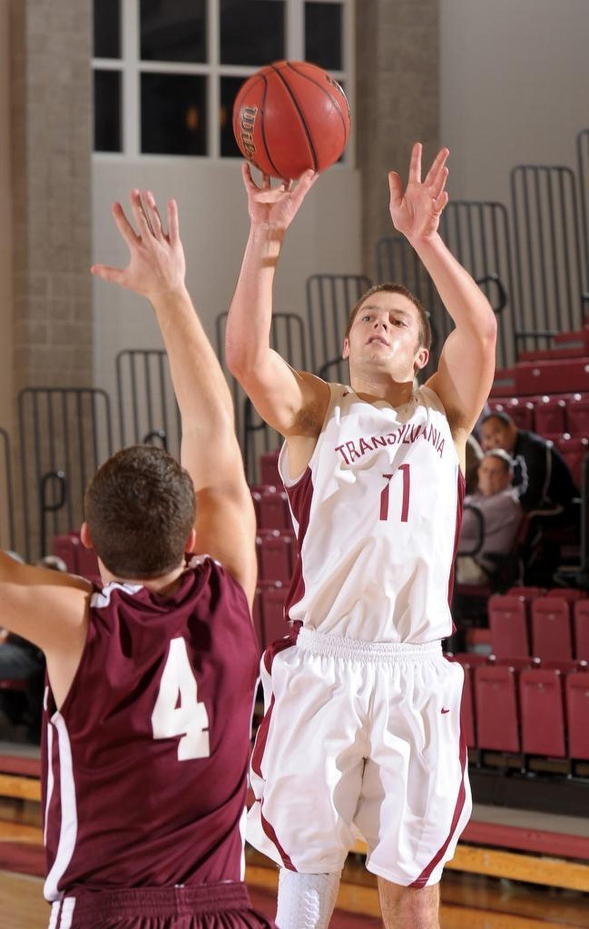 Barrett Meyer (11) was a three-time all-conference selection at Transylvania.