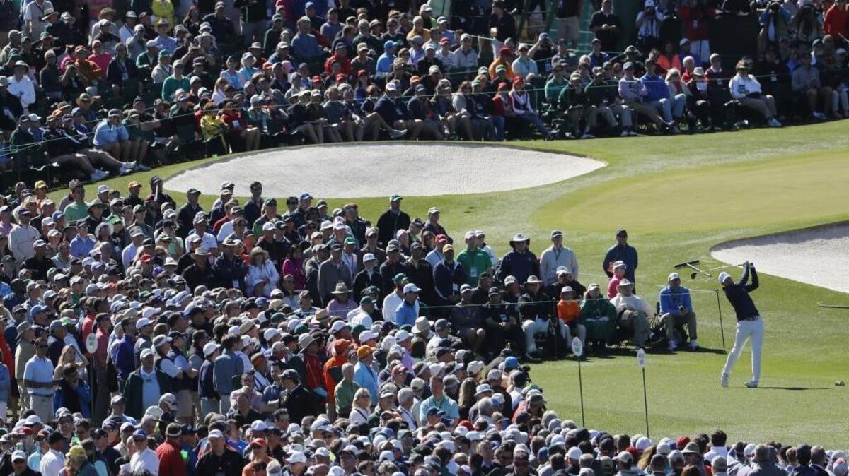 Jordan Spieth tees off on the third hole during the first round of the Masters golf tournament Thursday, April 7, 2016, in Augusta, Ga.