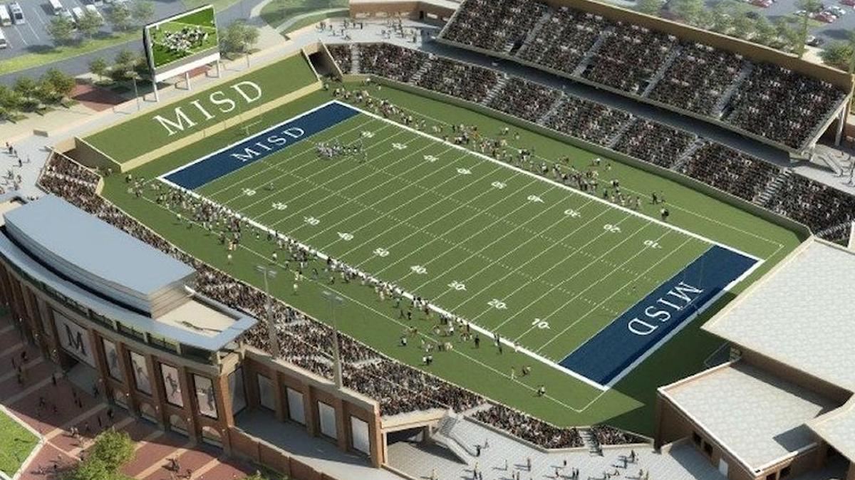 An artist’s rendering of the new stadium to be built in McKinney, Texas.