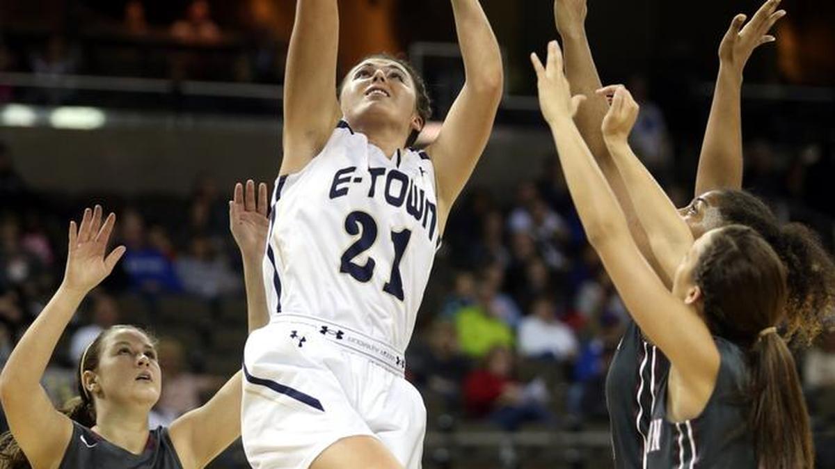 Erin Boley put in two of her 27 points during Elizabethtown's 63-36 win over Henderson County in the Girls' Sweet 16 Tournament Thursday.
