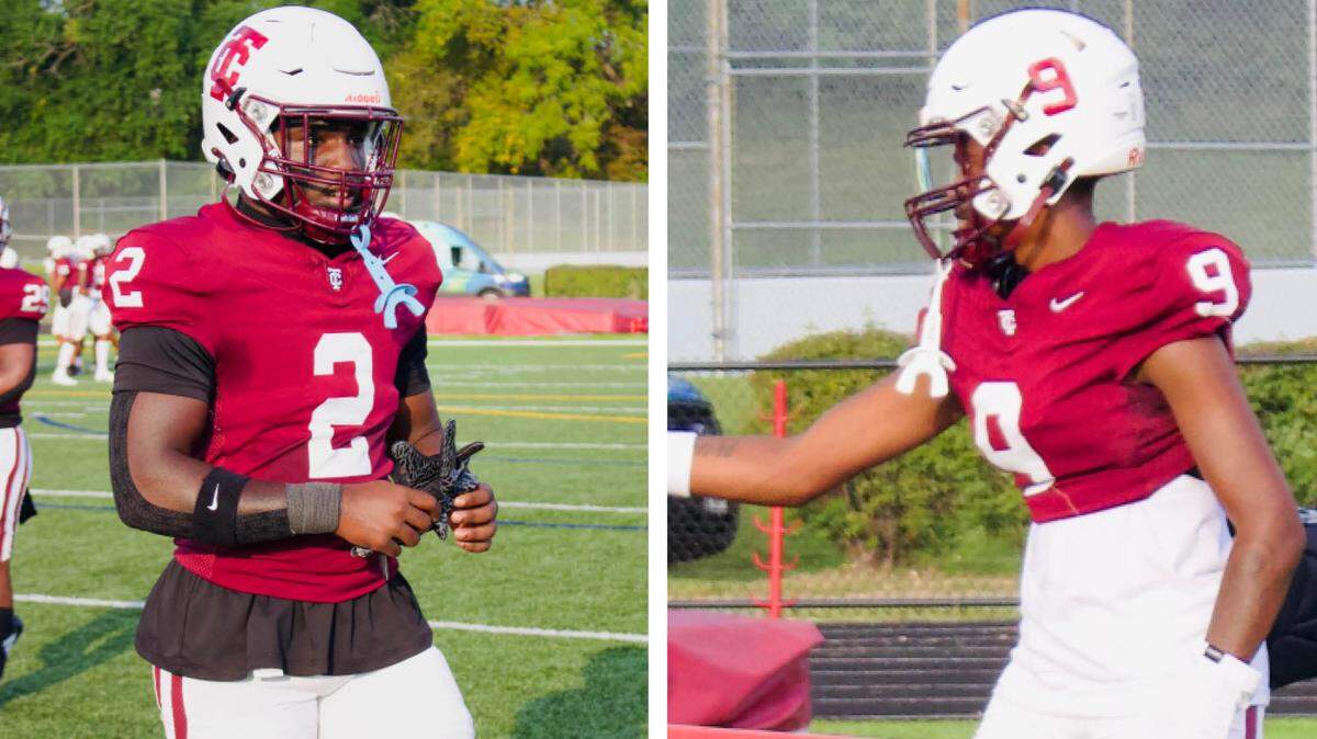 Tates Creek running back BJ Evans Jr., left, and quarterback Darnell Burnside Jr., each had a big game in the Commodores’ season-opening win over Eastern. Evans rushed for 179 yards and four touchdowns. Burnside threw for 144 yards and two TDs.