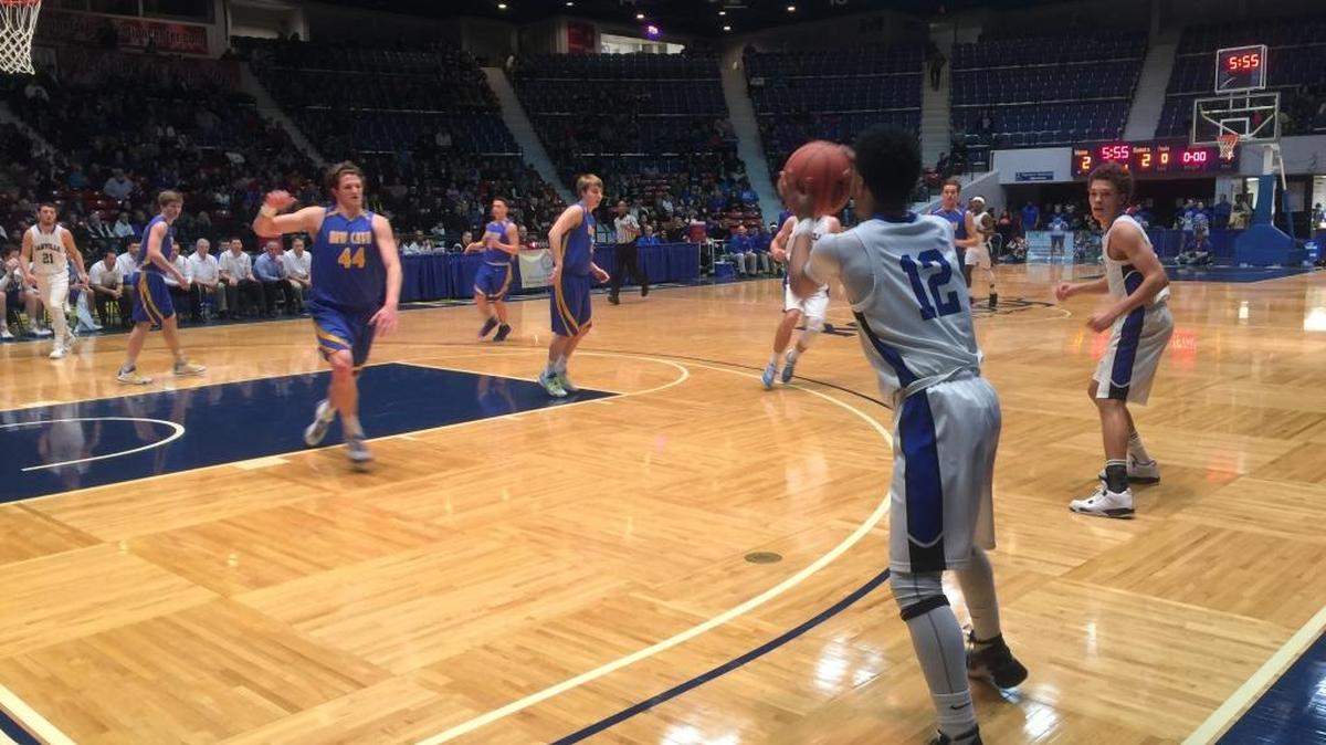Danville’s Matthew Turner (12) readied a shot in the Admirals’ game against Newport Central Catholic in the quarterfinals of the All “A” Classic on Friday, Jan. 29, 2016.
