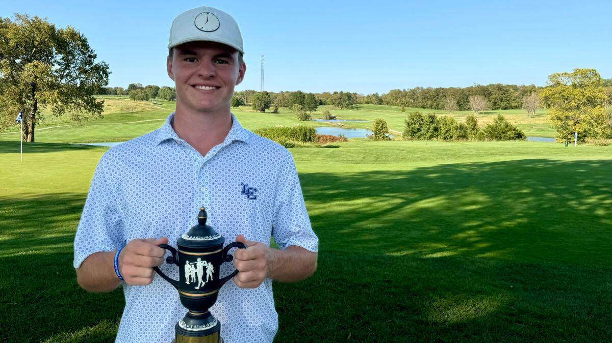 Lexington Catholic’s Charlie Spiller won the boys’ individual title on Sunday at the Kentucky Golf Coaches Association All State Championships at the University Club of Kentucky with a 5-under par two-day total.