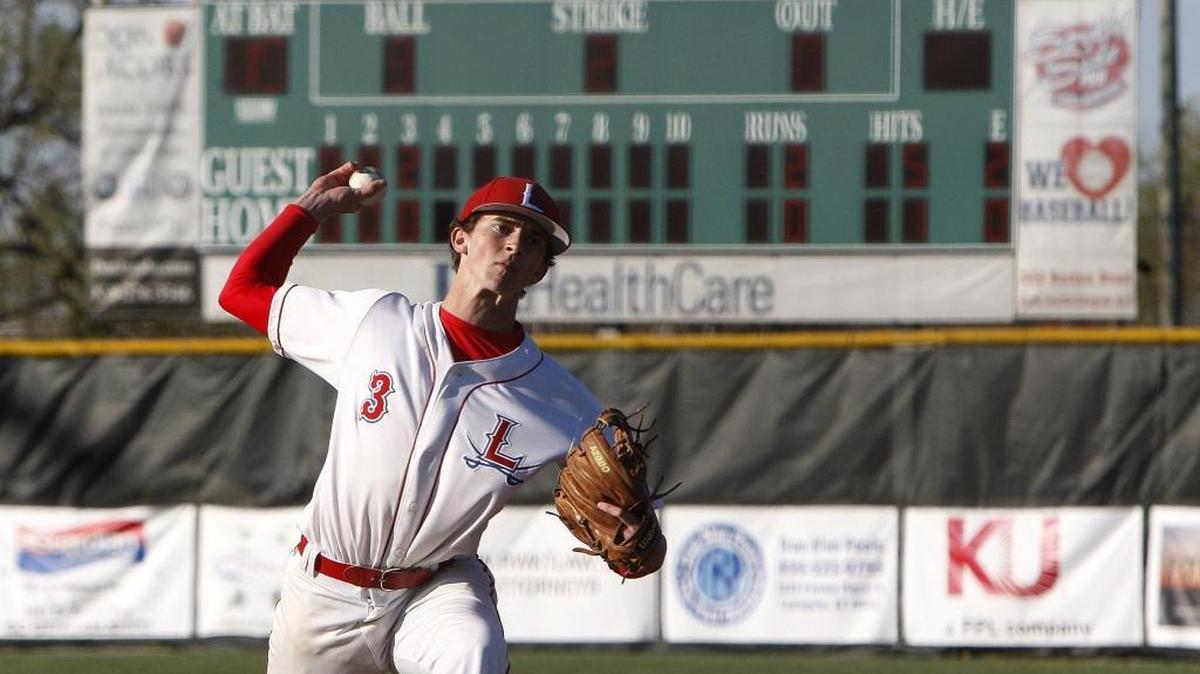 Lafayette pitcher Morgan Harris throws against LexCath at Lafayette's baseball complex in Lexington, Ky., Tuesday, April 5, 2016.