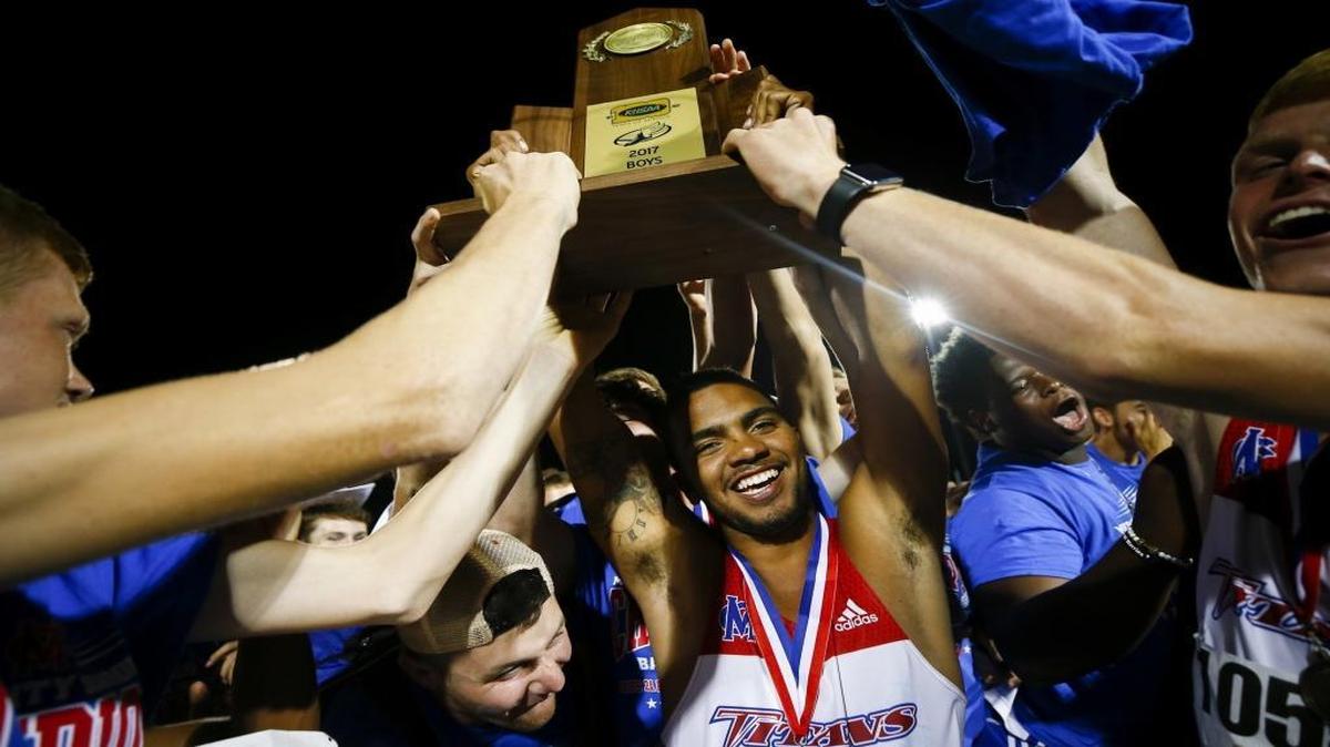 Mercer County celebrated winning the boys’ Class 2A track and field state championship.