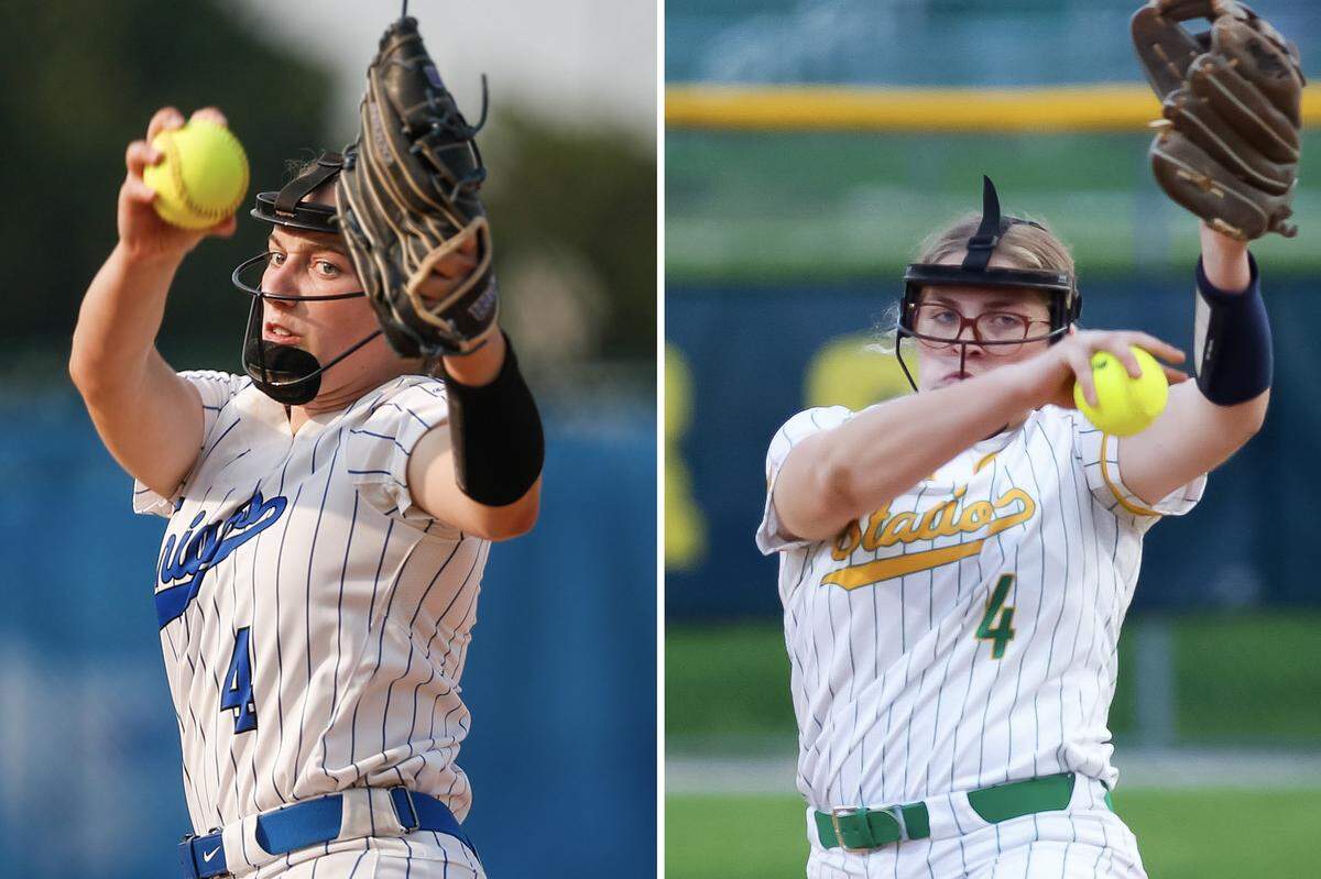 Lexington Catholic’s Abby Hammond, left, and Bryan Station’s Karsyn Rockvoan shared Lexington All-City player of the year honors for 2024 after a vote of the city’s high school softball varsity coaches.