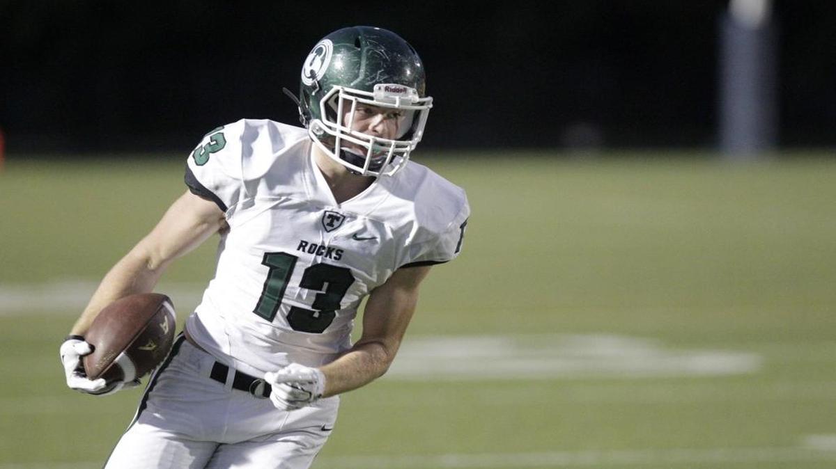 Trinity’s Noah Hoffman made a catch against Lafayette earlier this season.