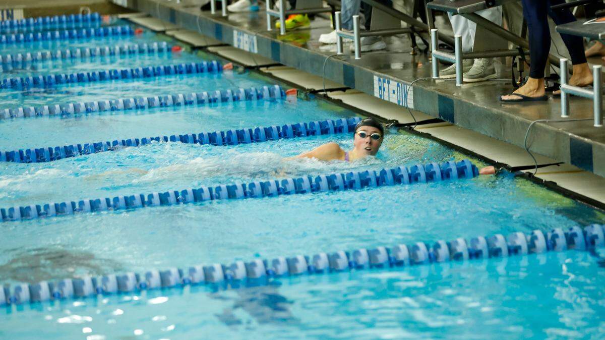 Lexington Catholic’s Caroline Beiting reached the finish of the 100-yard freestyle two seconds ahead of her nearest competitor at the Region 8 Swimming and Diving Championships at Stivers Aquatic Center in Barbourville on Saturday.