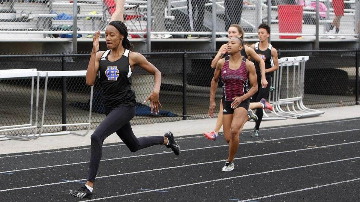 Henry Clay's Asiah Smith wins the girls 100-meter hurdle during the Tyson Gay Invitational at Lafayette in Lexington, Ky., Saturday, April 23, 2016.